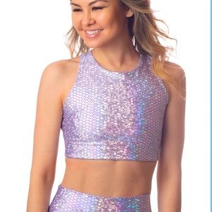 EMILY HSU DESIGNS LAVENDER MERMAID CROP SIZE L